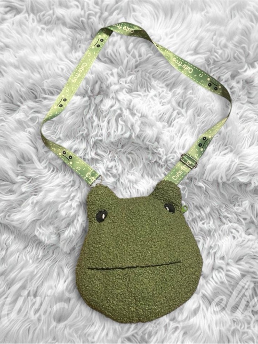 Kids Green Frog Crossbody Bag -